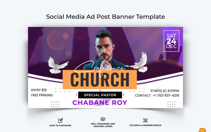 Church Speech Facebook Ad Banner Design-025 Social Media