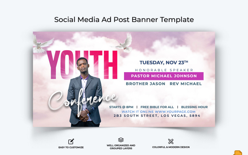 Church Speech Facebook Ad Banner Design-028 Social Media