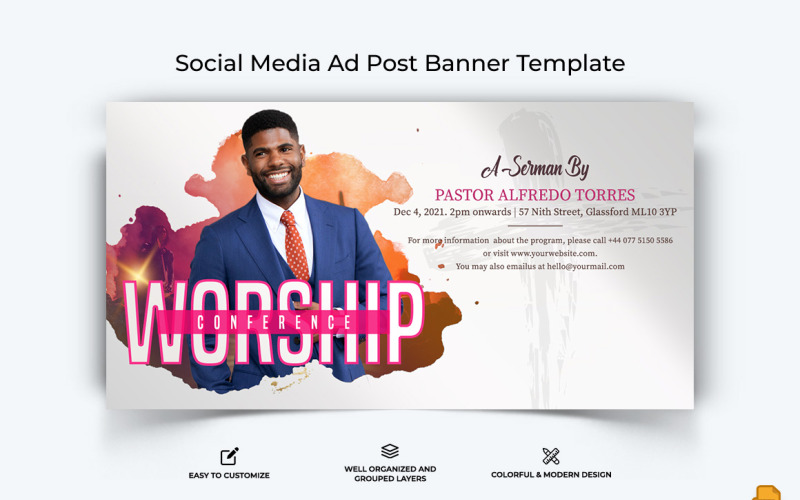 Church Speech Facebook Ad Banner Design-030 Social Media