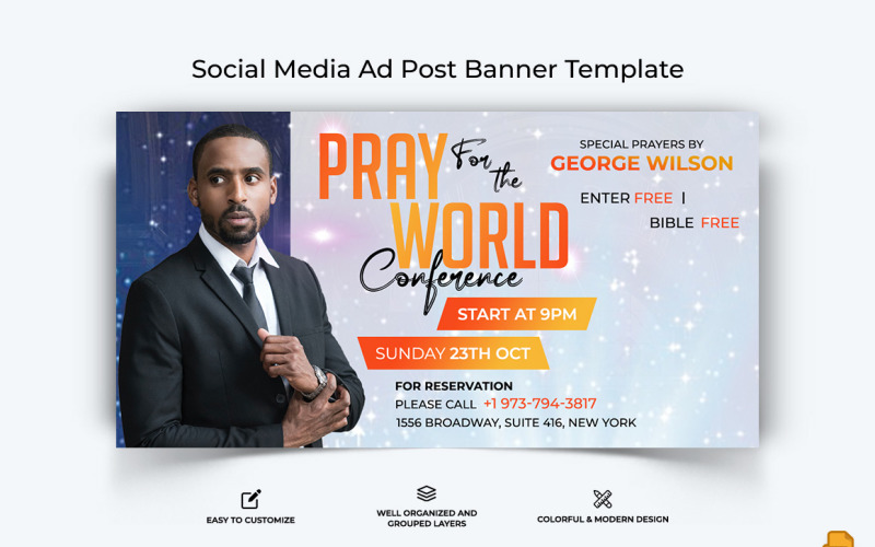 Church Speech Facebook Ad Banner Design-032 Social Media