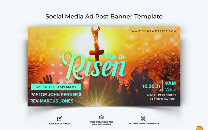 Church Speech Facebook Ad Banner Design-038 Social Media