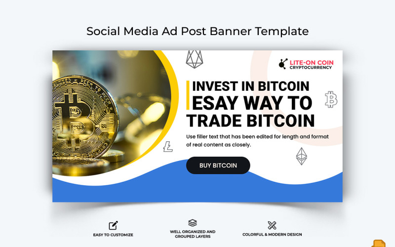 Cryptocurrency Facebook Ad Banner Design-003 Social Media