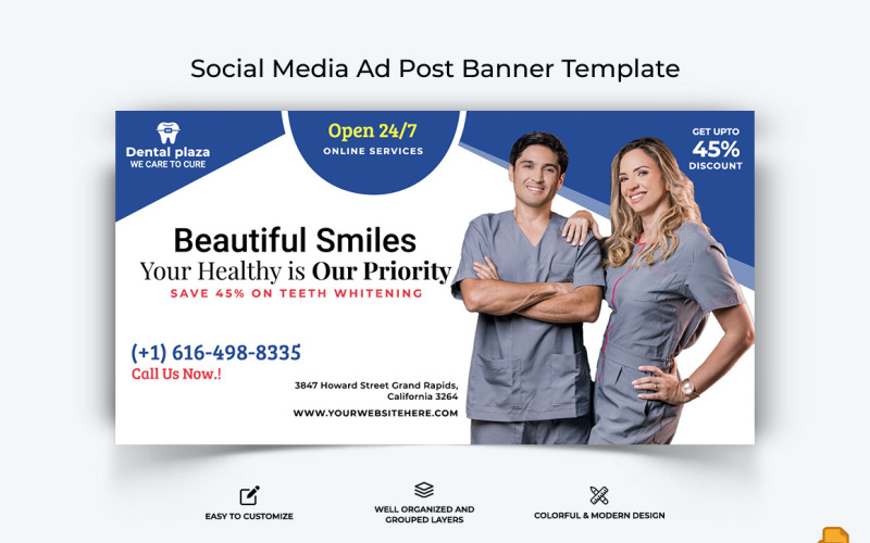 Dental Care Facebook Ad Banner Design-008 Social Media