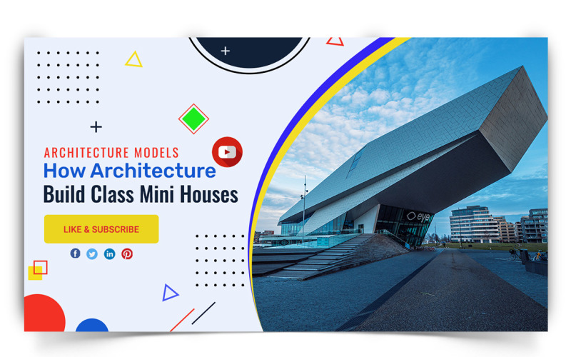 Architecture YouTube Thumbnail Design Template-15 Social Media