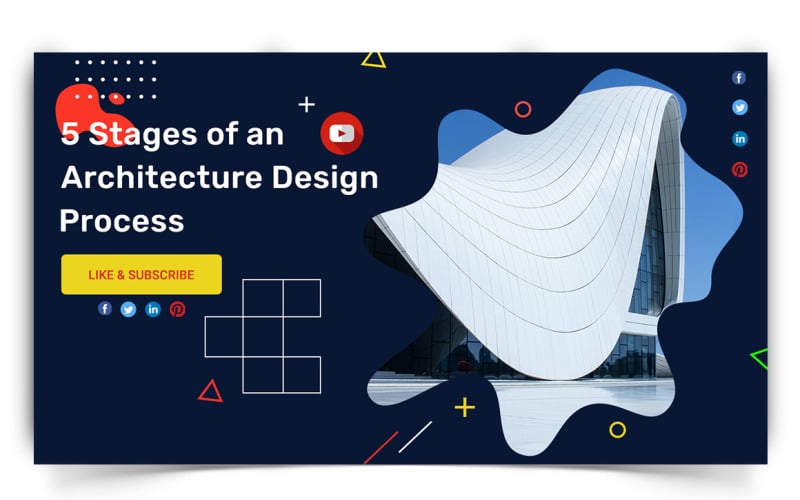 Architecture YouTube Thumbnail Design Template-20 Social Media