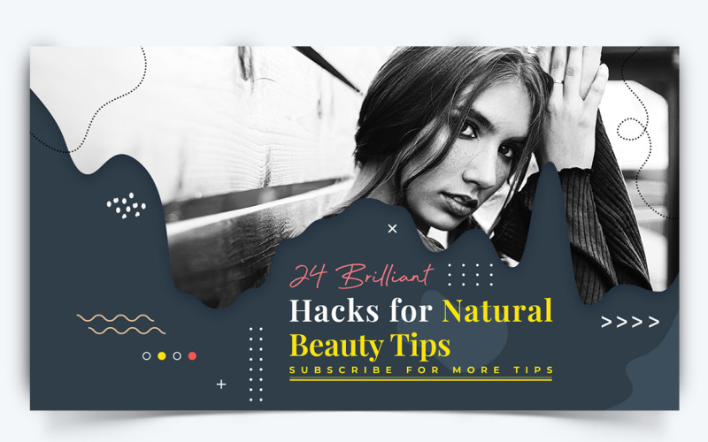 Beauty Tips YouTube Thumbnail Design Template-07 Social Media