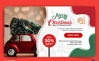 Christmas Sale Offers YouTube Thumbnail Design Template-11