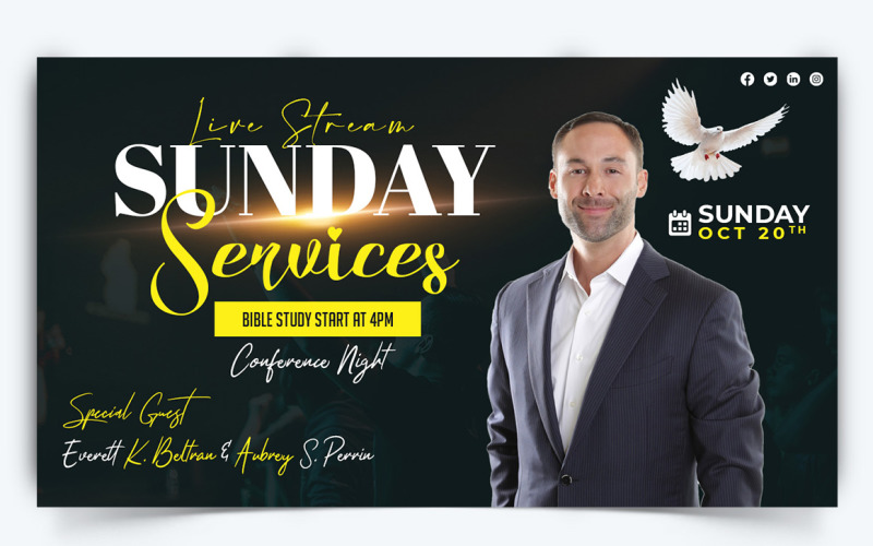 Church Speech YouTube Thumbnail Design Template-18 Social Media
