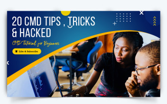 Computer Tricks and Hacking YouTube Thumbnail Design Template-11