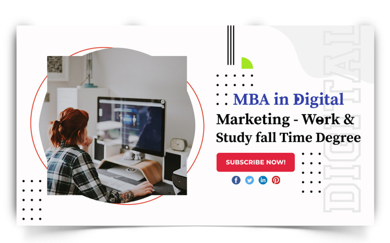 Digital Marketing YouTube Thumbnail Design Template-11 Social Media