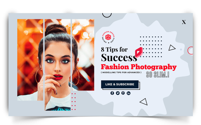 Fashion YouTube Thumbnail Design Template-15 Social Media