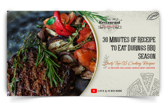 Food and Restaurant YouTube Thumbnail Design Template-04