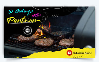 Food and Restaurant YouTube Thumbnail Design Template-14