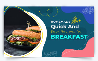 Food and Restaurant YouTube Thumbnail Design Template-25