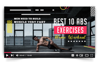 Gym and Fitness YouTube Thumbnail Design Template-02