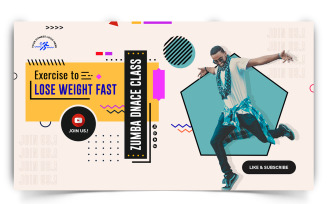 Gym and Fitness YouTube Thumbnail Design Template-10