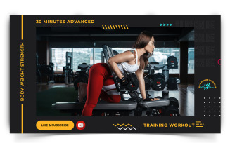 Gym and Fitness YouTube Thumbnail Design Template-13