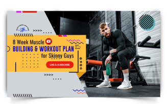 Gym and Fitness YouTube Thumbnail Design Template-16