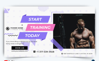 Gym and Fitness YouTube Thumbnail Design Template-20