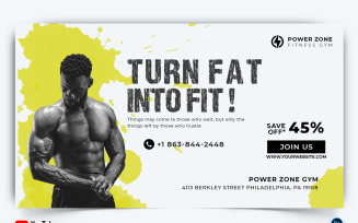 Gym and Fitness YouTube Thumbnail Design Template-22