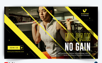 Gym and Fitness YouTube Thumbnail Design Template-25