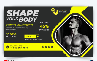 Gym and Fitness YouTube Thumbnail Design Template-29