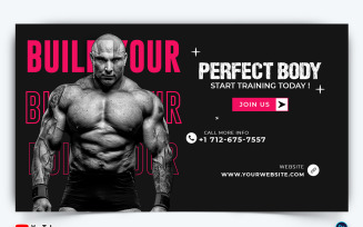 Gym and Fitness YouTube Thumbnail Design Template-30