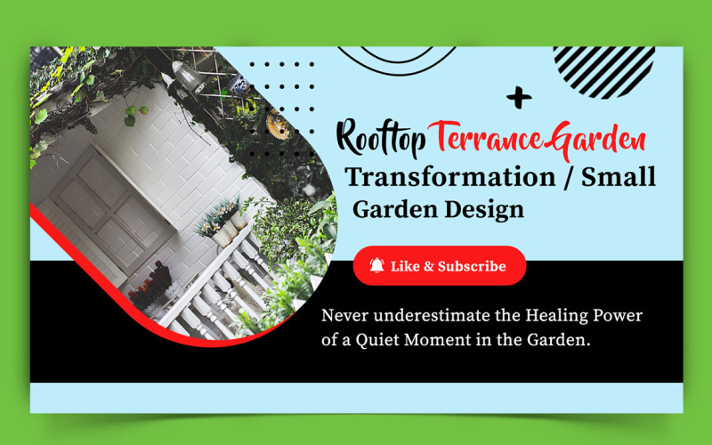Home Gardening YouTube Thumbnail Design Template-03 Social Media
