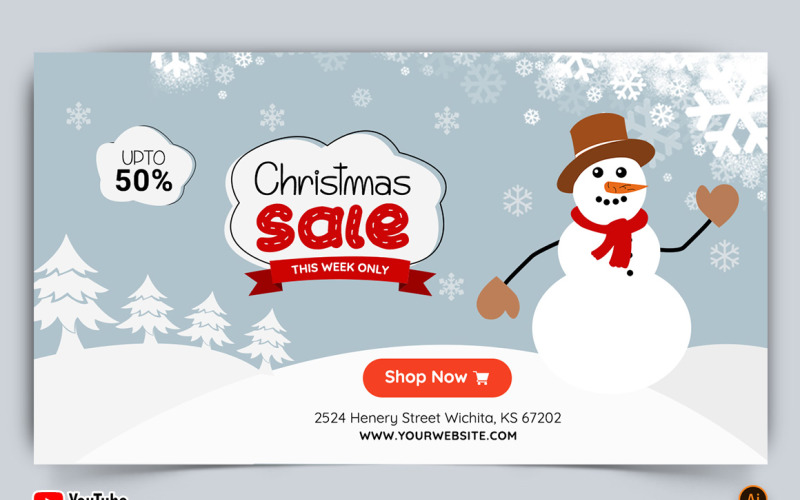 Christmas Sale YouTube Thumbnail Design -06 Social Media
