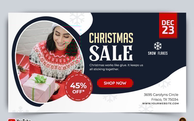 Christmas Sale YouTube Thumbnail Design -10 Social Media