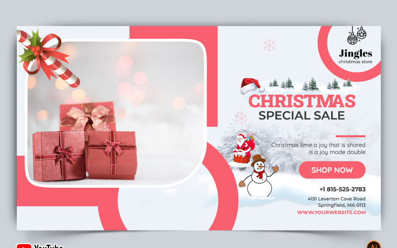 Christmas Sale YouTube Thumbnail Design -12 Social Media
