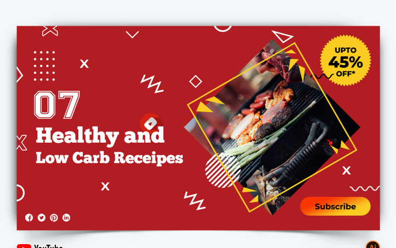 Food and Restaurant YouTube Thumbnail Design -09 Social Media