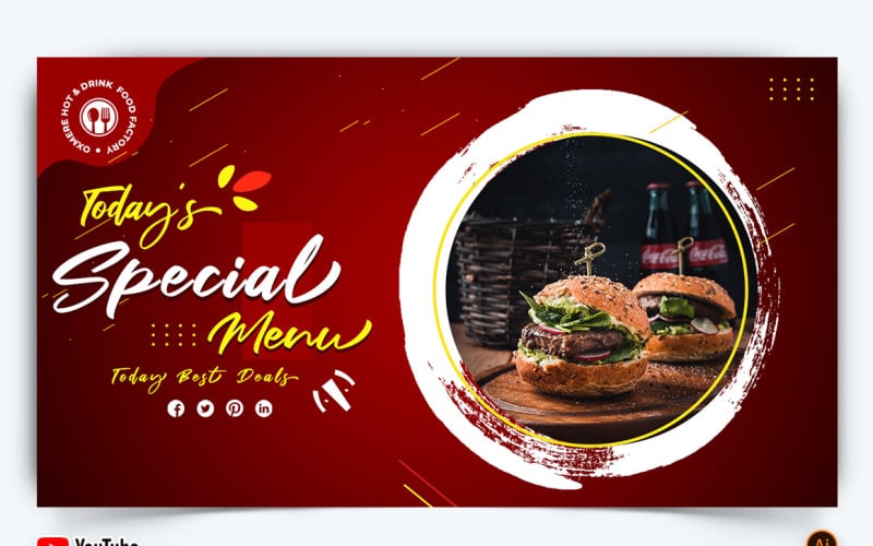 Food and Restaurant YouTube Thumbnail Design -13 Social Media