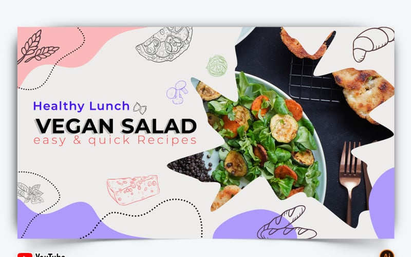 Food and Restaurant YouTube Thumbnail Design -23 Social Media