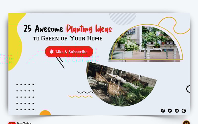 Home Gardening YouTube Thumbnail Design -06 Social Media