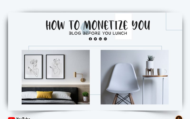 Interior Minimal YouTube Thumbnail Design -04 Social Media