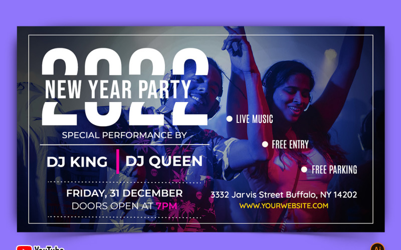 New Year YouTube Thumbnail Design -07 Social Media