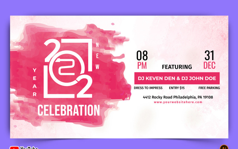 New Year YouTube Thumbnail Design -10 Social Media