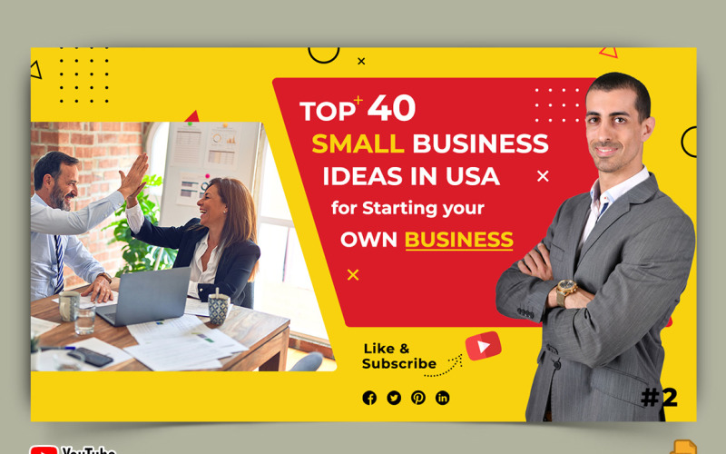 Business Service YouTube Thumbnail Design -012 Social Media