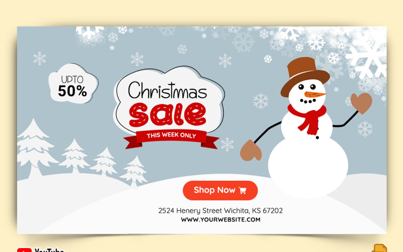 Christmas Sale YouTube Thumbnail Design -006 Social Media