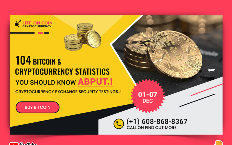 Cryptocurrency YouTube Thumbnail Design -006 Social Media