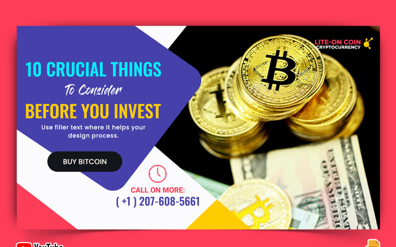 Cryptocurrency YouTube Thumbnail Design -007 Social Media