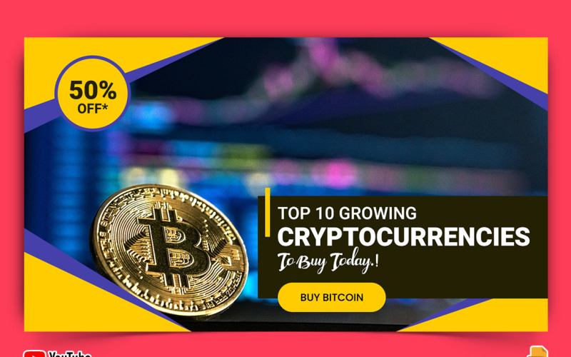 Cryptocurrency YouTube Thumbnail Design -008 Social Media
