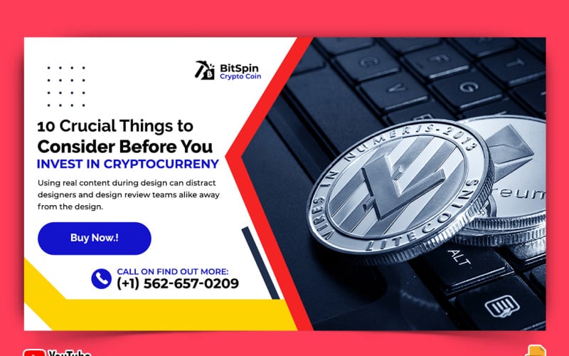 Cryptocurrency YouTube Thumbnail Design -012 Social Media