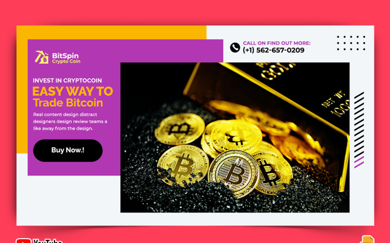 Cryptocurrency YouTube Thumbnail Design -015 Social Media