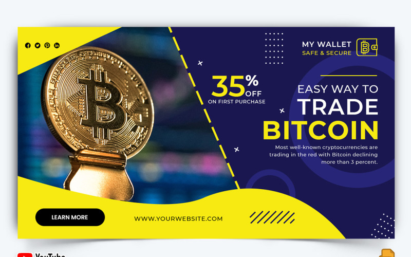 Cryptocurrency YouTube Thumbnail Design -026 Social Media
