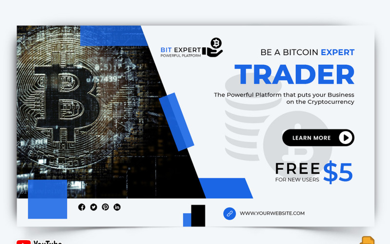 Cryptocurrency YouTube Thumbnail Design -033 Social Media