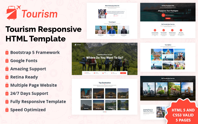 Tourism Responsive HTML Template Website Template