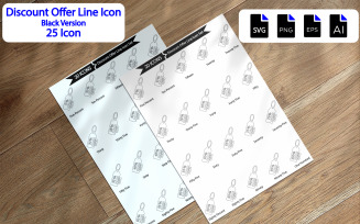 Discount Offer Line Icon Set