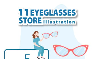 11 Eye Glasses Store Illustration